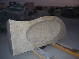 Travertine Integral Sink