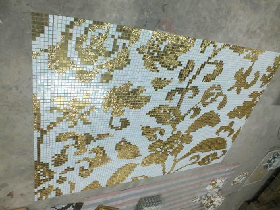 Gold Mosaic Hammam Wall Decoration 034
