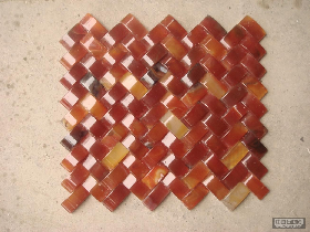 Red Onyx Herring Bone Mosaic