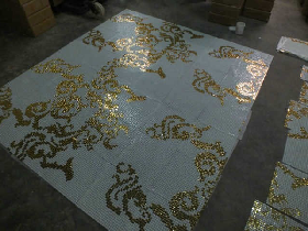 Real Gold Mosaic Hammam Wall 012
