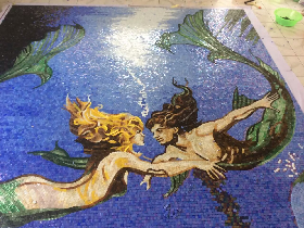 Glass Art Mosaic Wall Mural Hammam 020