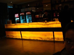 backlit onyx glass reception desk