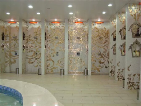 Luxury Golden Mosaic Hammam Wall 018