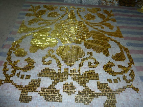 Luxury Golden Mosaic Hammam Wall 015