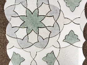 White Marble Water Jet Cut Mosaic