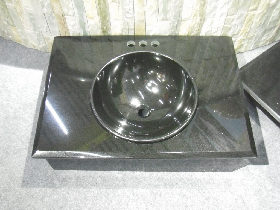 Absolute Black Granite Integral Basin