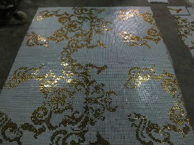 Real Gold Mosaic Hammam Wall 011