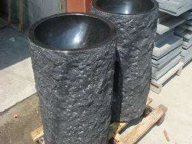 Absolute Black Granite Pedestal Sink